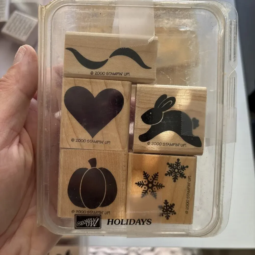 Stampin’ Up! HUGE Collection Vintage 80s 90s Wood Rubber Stamps Many Sets Styles